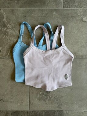 Free People All Clear Solid Cami - Ribbed Tank Crop 2 pack